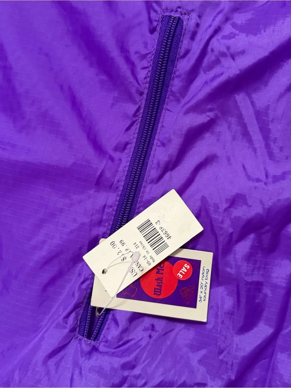 Brand new purple Nylon Laundry bag 34x20 “ WASH ME “ Great for college by Claire